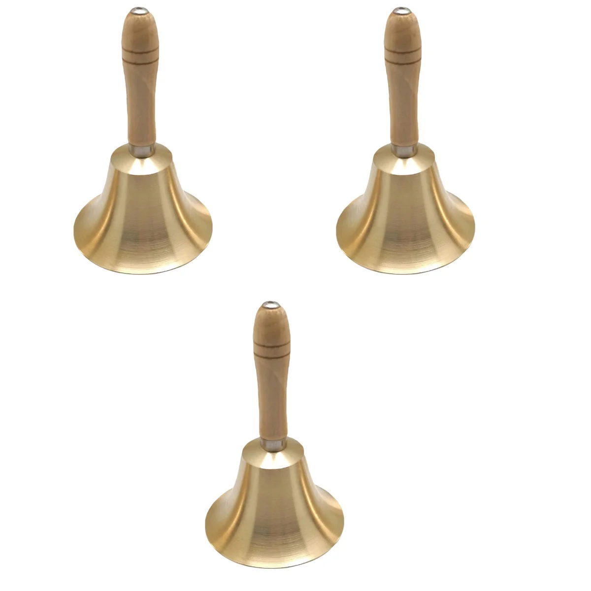 

3 pcs Hand Bell Multi-purpose Clear Sound Call Service Bell for Home School Restaurant Hotel