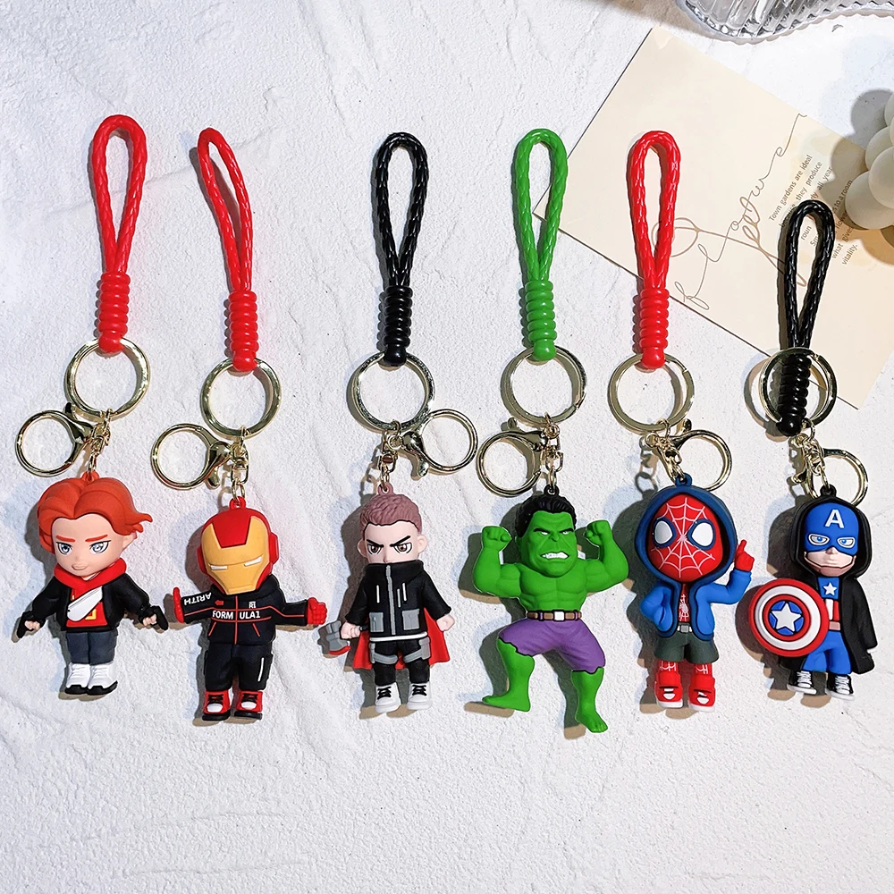 

Anime Cartoon Avengers Keychain Iron Man Captain America The Hulk Bag Car Backpack Pendant Birthday Gift