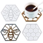 Формы для подставки-2 шт., силиконовые шестигранные формы для посуды в виде сотовой пчелы