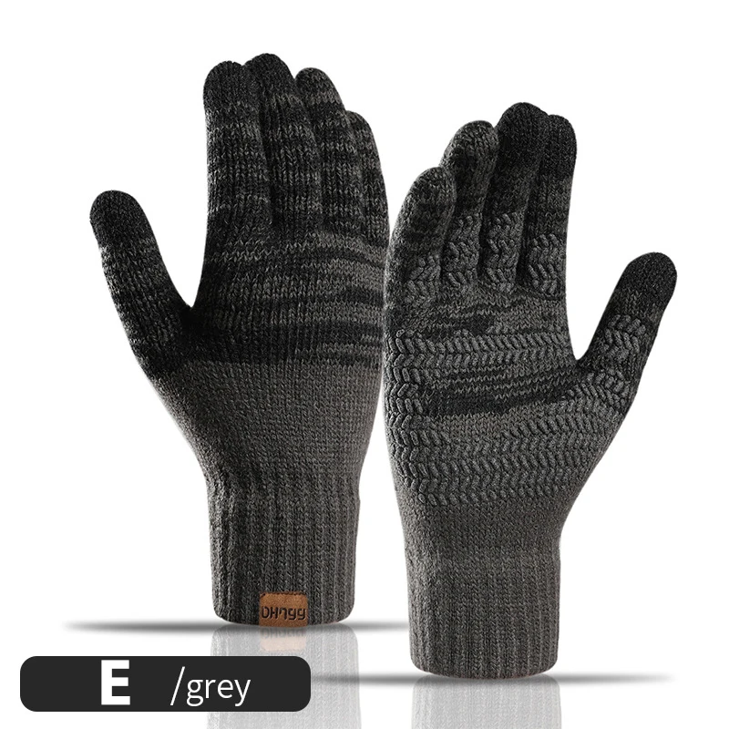 

1Pair Winter Gloves Cashmere Knitted Warm Thick Gloves Touch Screen Skiing Gloves Male Keep Warm Free Size Winter, Autumn