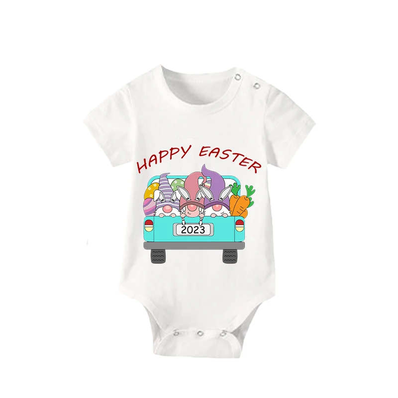 Easter Family Matching Pajamas Exclusive Design Happy Easter Gnomies Car Gray Pajamas Set