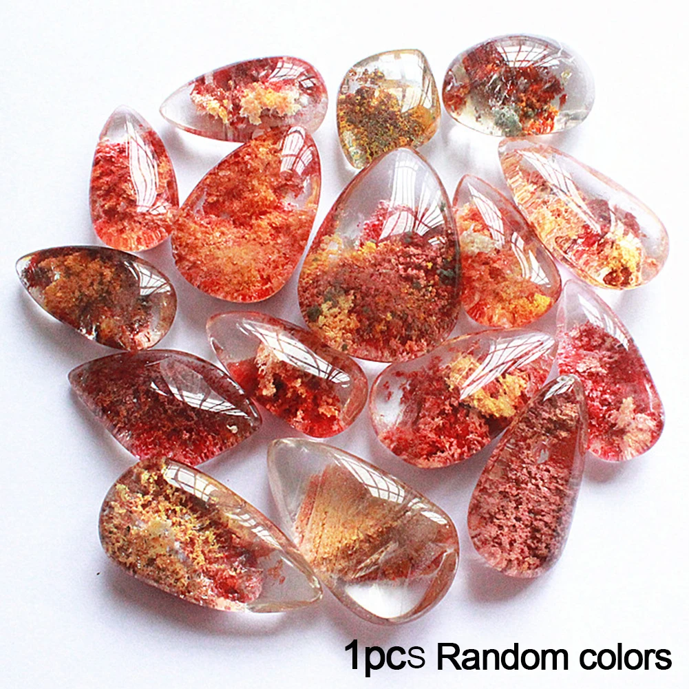 

Natural Polished Red Ghost Crystal Healing Stone Quartz Crystal Gem Pendant Home Desk Ornament and Best Gift 1pcs Random color