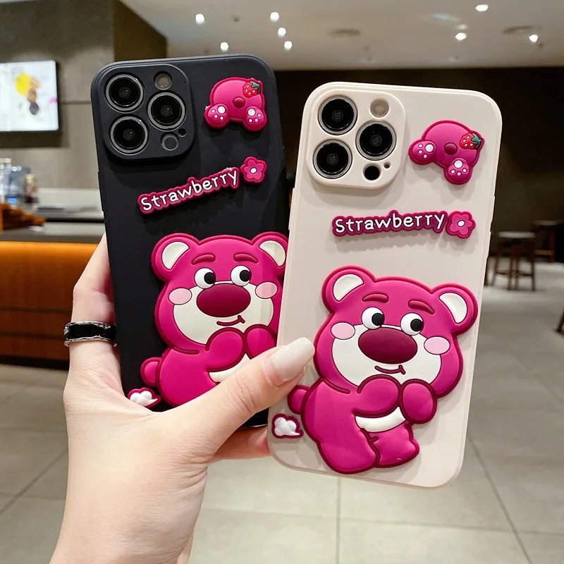 Чехол с изображением клубничного медведя сделай сам для Vivo Y17S Y21 Y27S Y52 Y55 Y77 Y21S Y75 Y33
