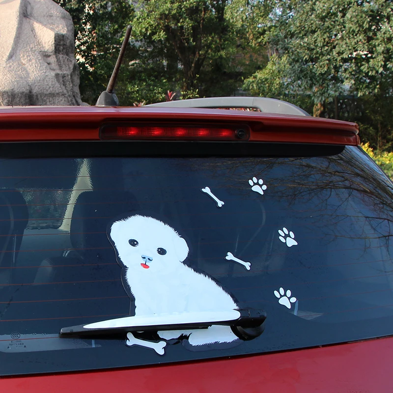 BEMOST 3D наклейка на подвижный хвост автомобиля милые белые наклейки авто для собак