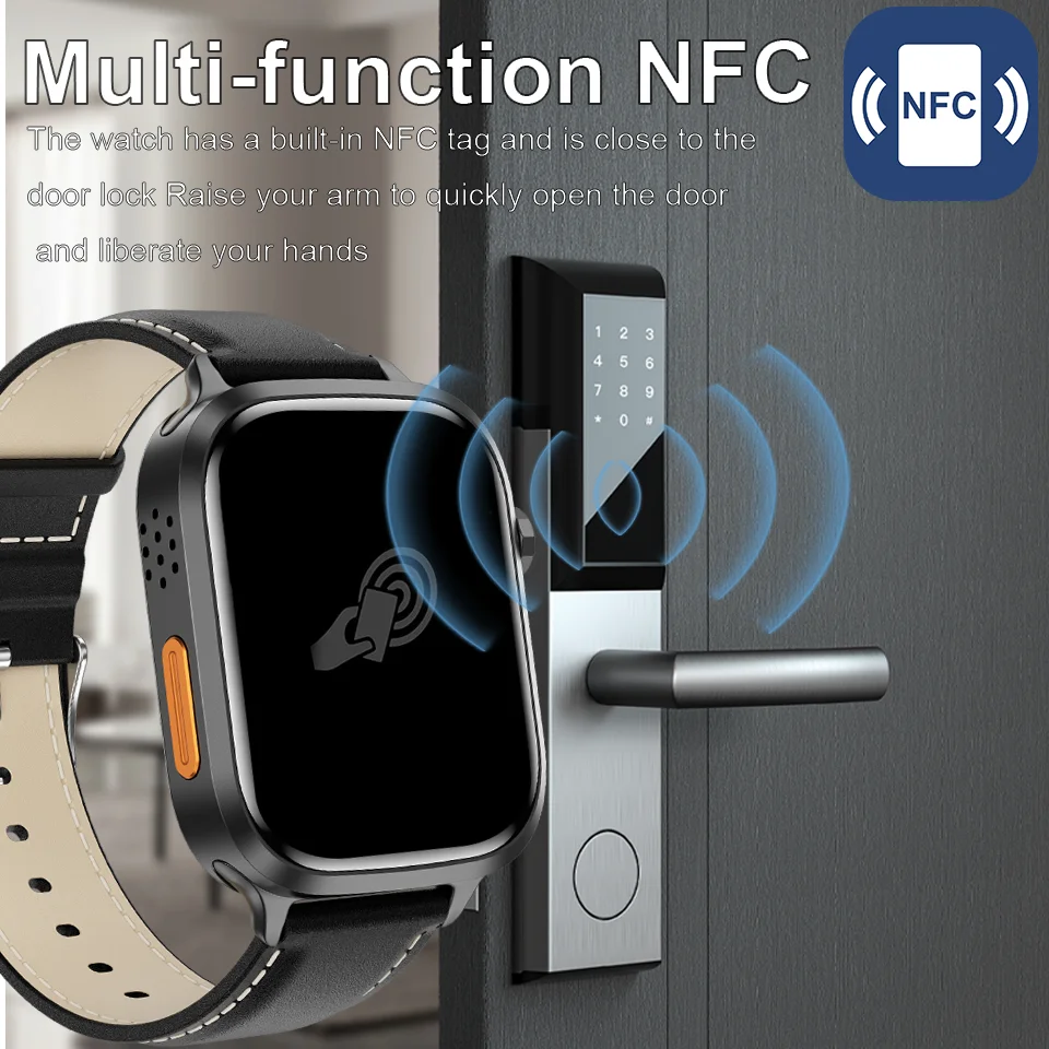Смарт-часы Унисекс 2 3-дюймовый Дисплей IP67 Водонепроницаемые BT-вызов NFC Спортивный