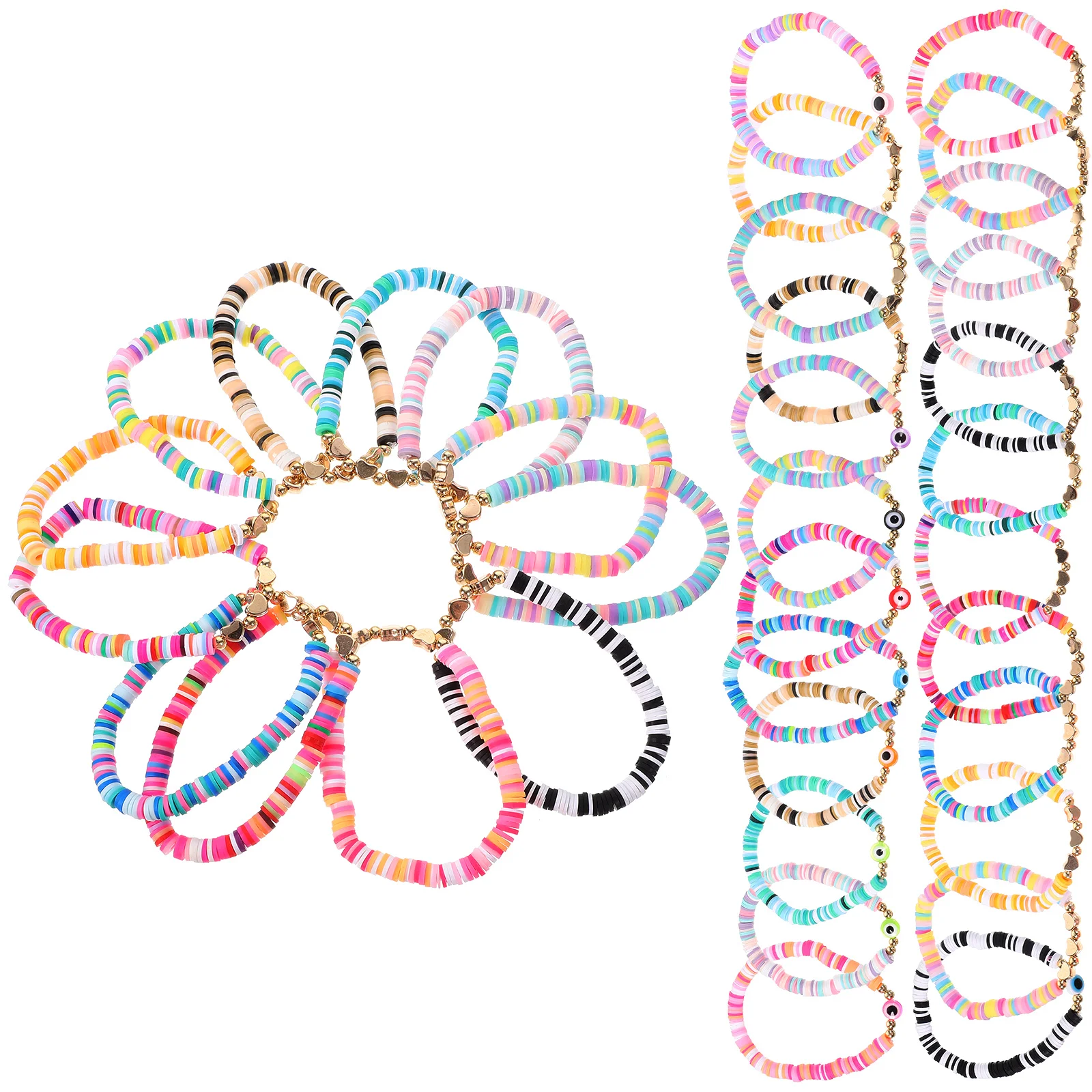 

36pcs Polymer Clay Bracelets Girls Bracelets Bohemian Bracelet Women Wristlet Decors