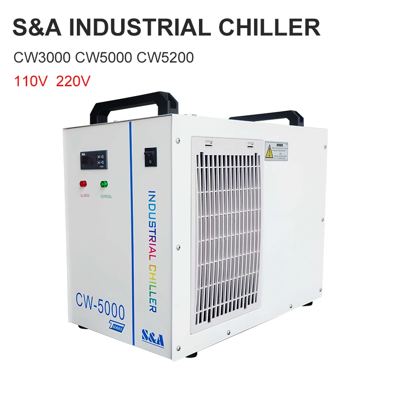 Industrial Chiller S&A CW3000 CW5000 CW5200 110V 220V Laser Cutting Machine CO2 Laser Tube Cooling CNC Spindle