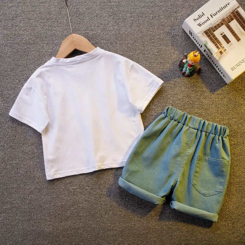 Summer Toddler Boys Girls Cotton Mickey Sets Kids Boutique Clothes Baby Boy Short Sleeve T-shirt + Shorts Two-piece Suits Sets