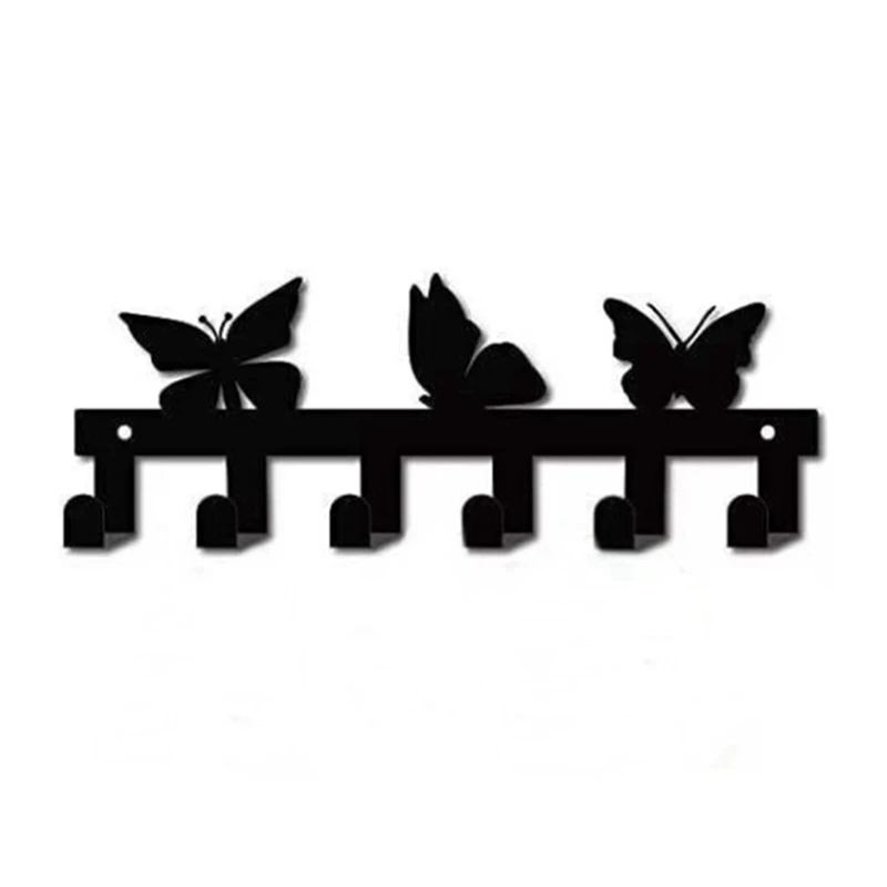 

Key Rack Holder,Wall Mounted Key Holder 6 Hook Hanging Rack Cute Key Decorative With Screws Anchors For Coat Clothes