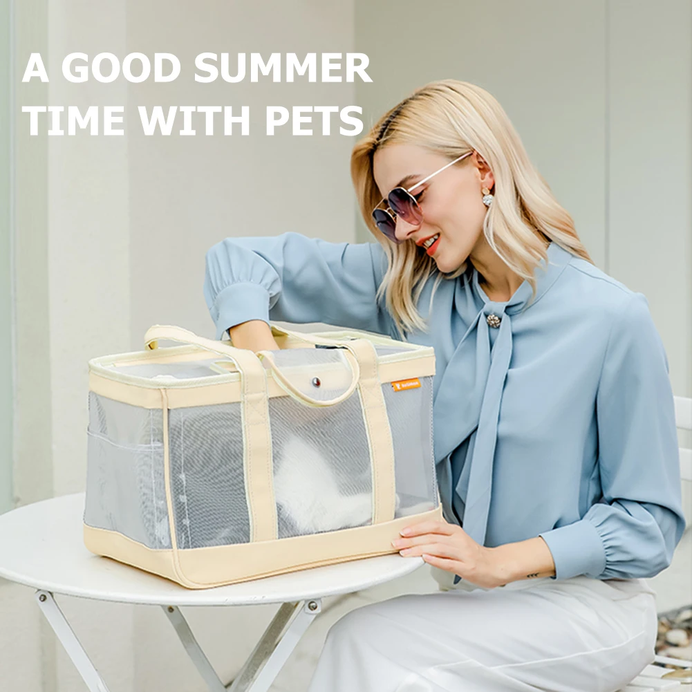 

Outdoor Pet Cat Dog Carrier Bags Waterproof Foldable Casual Travel Single Shoulder Kitten Puppy Carrying Transport Bag