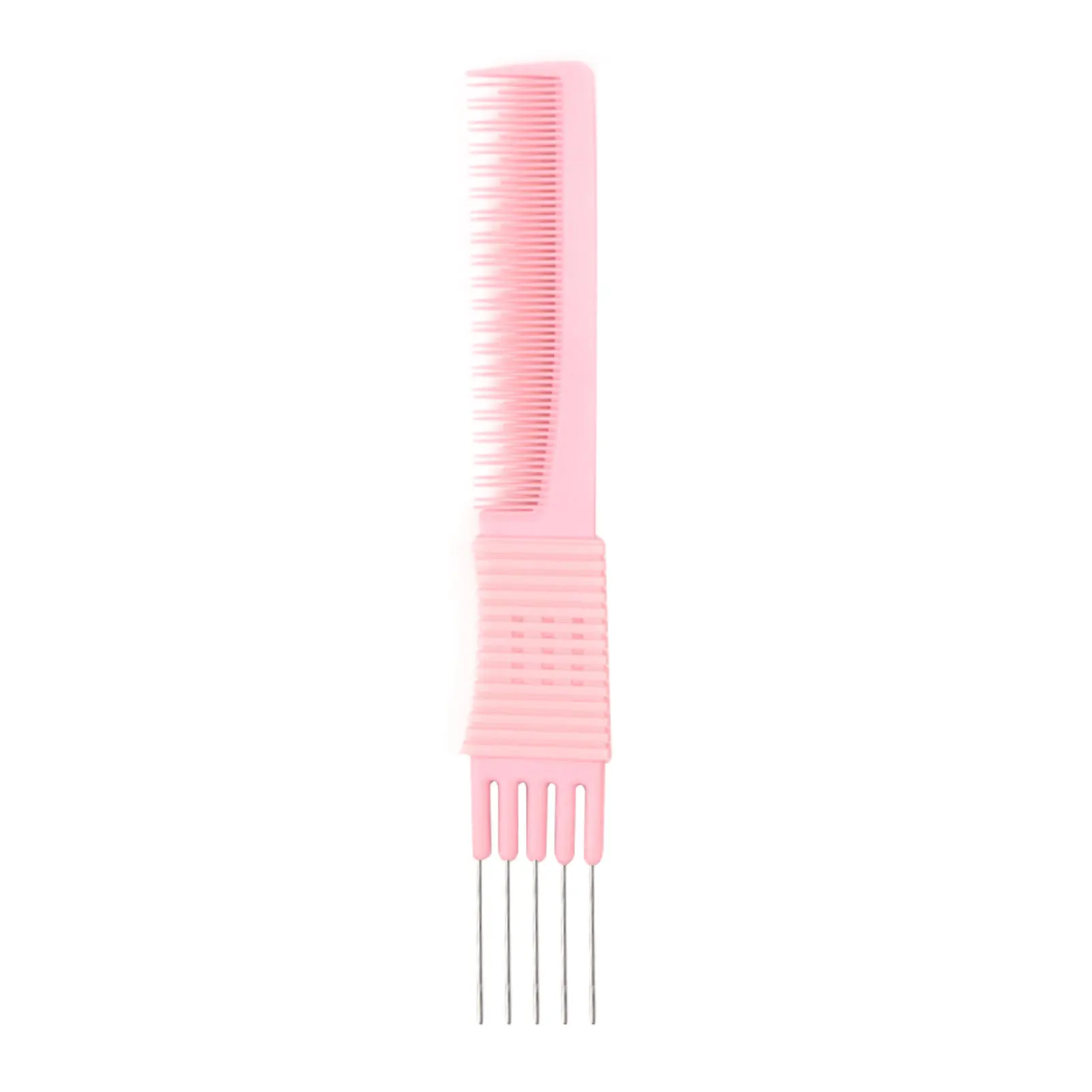 

4Pcs Women Home Salon Heat Resistant Head Massage Non Slip Fluffing Carbon Fiber Anti Static With Metal Prong Lift Teasing Comb