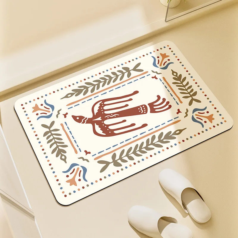 

Nordic Style Bathroom Toilet Door Absorbent Floor Mat Home Bathroom Non-slip Mat Diatom Mud Floor Mat Bedroom Decoration