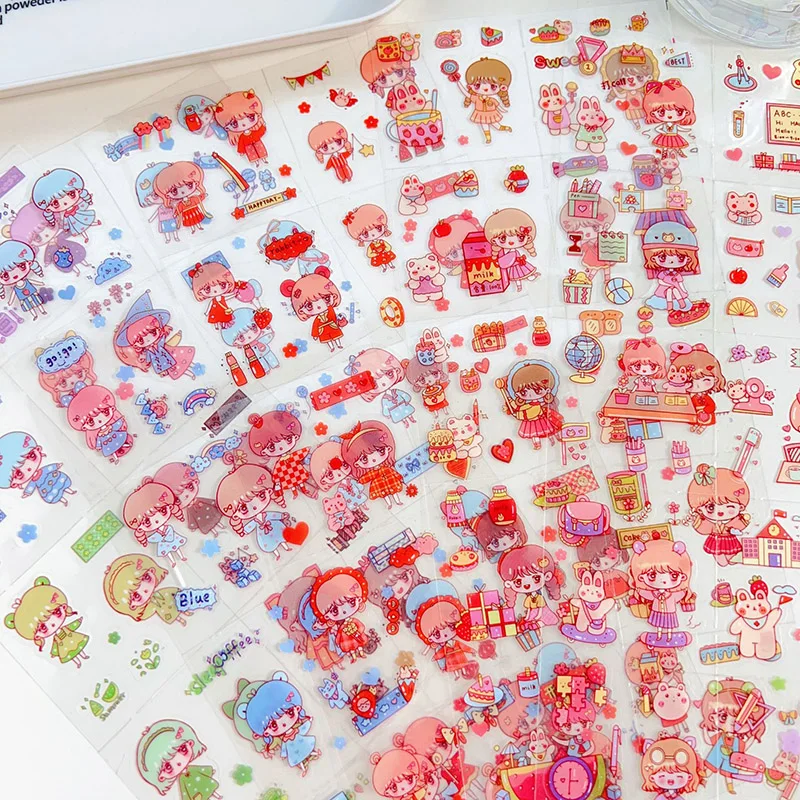 

PET Transparent DIY Waterproof Hand Ledger Stickers Gift Box Decoration Stickers Goo Card Sticker Material Children Gifts