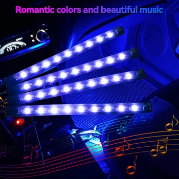 Neon 36 LED Car Interior Ambient Foot Light with USB Wireless Remote Music Control Auto RGB Atmosphere Decorative Lamps 3