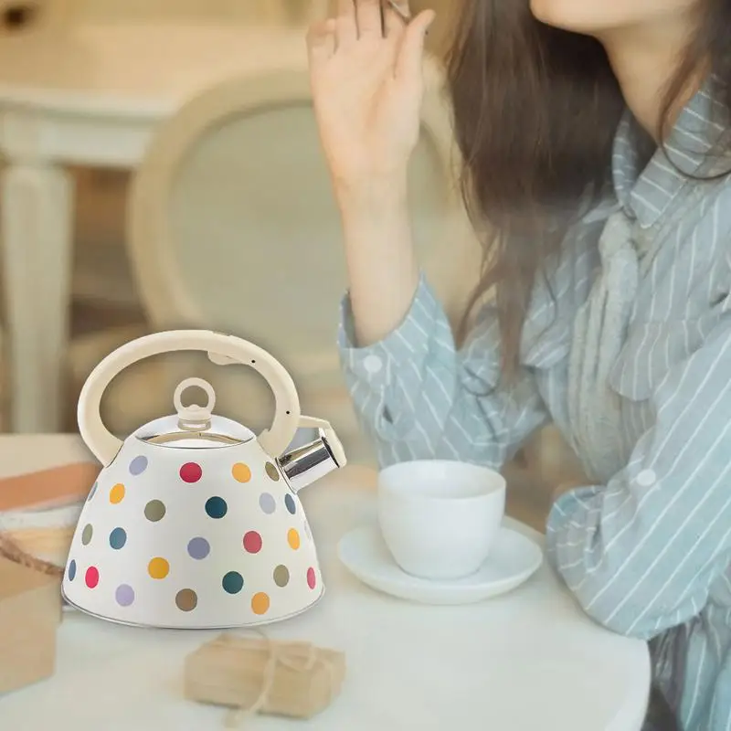 

L Foodgrade Stainless Steel Whistling Tea Kettle Teapot With Heatresistant Handle Compatible With Various Cooking Utensils