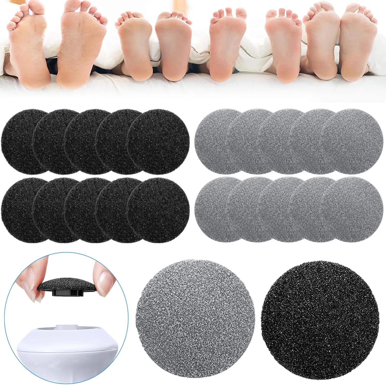 

20PCS Electric Foot Grinder Portable File For Heels Vacuum Callus Remover Foot Care For Hard Cracked Pedicure For Tools Feet
