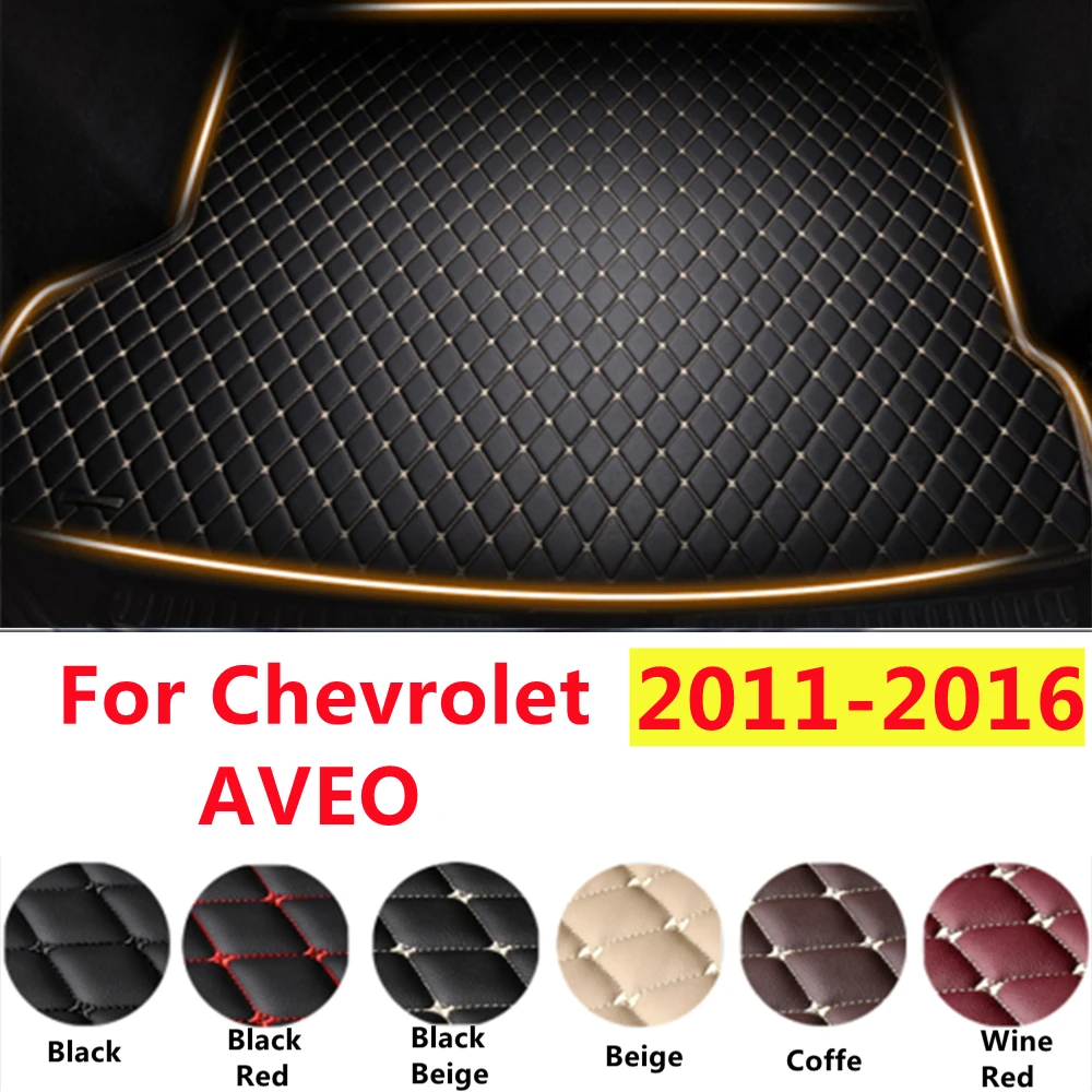 

SJ XPE Leather Car Trunk Mat Fit For CHEVROLET Aveo 2011-12-13-14-2016 Tail Boot Tray Auto Liner Cargo Carpet Luggage Mud Pad