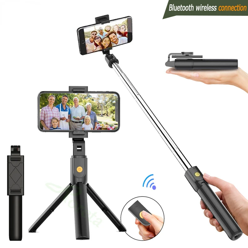 

3 in 1 Wireless Bluetooth Selfie Stick Foldable Mini Tripod Expandable Monopod with Remote Control for iPhone IOS Android