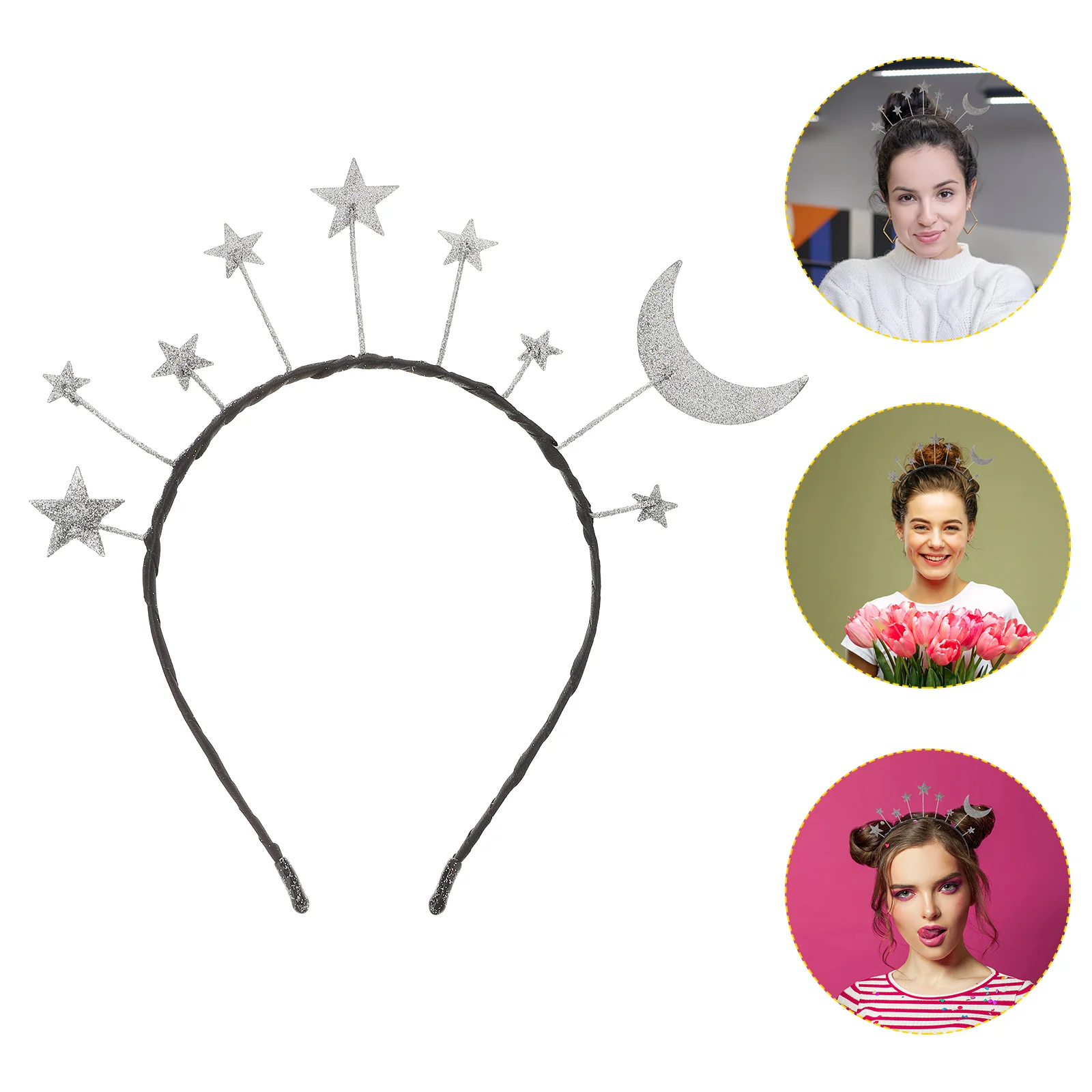 

Headband Star Moon Hair Glitter Party Hoop Headbands Headpiece Christmas Birthday Costume Stars Hairband Band Women Headwear
