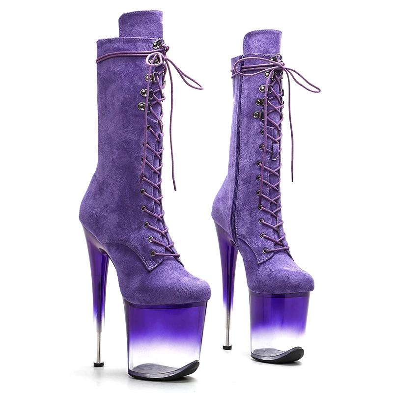 Leecabe  20CM/8inches Suede upper  Pole dancing shoes High Heel platform Pole Dance boot