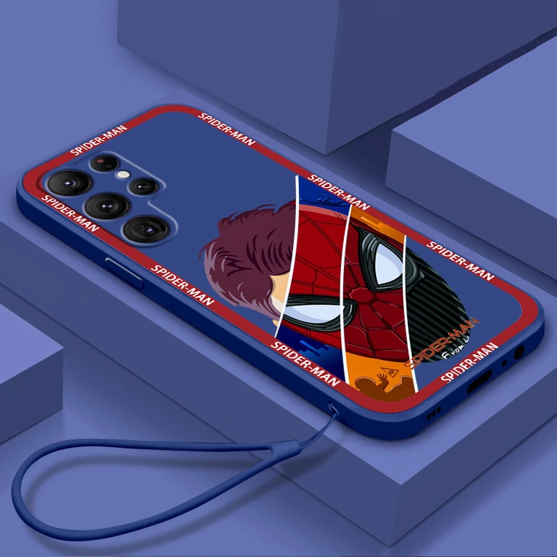 

Liquid Rope Cover Marvel SpiderMan Hulk Logo Phone Case For Samsung Galaxy S23 S22 S21 S20 FE S10 Plus Lite Ultra 5G Funda