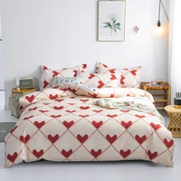 evich modern bedding sets pink red heart for girls single and double queen size spring autumn zipper pillowcase home textile