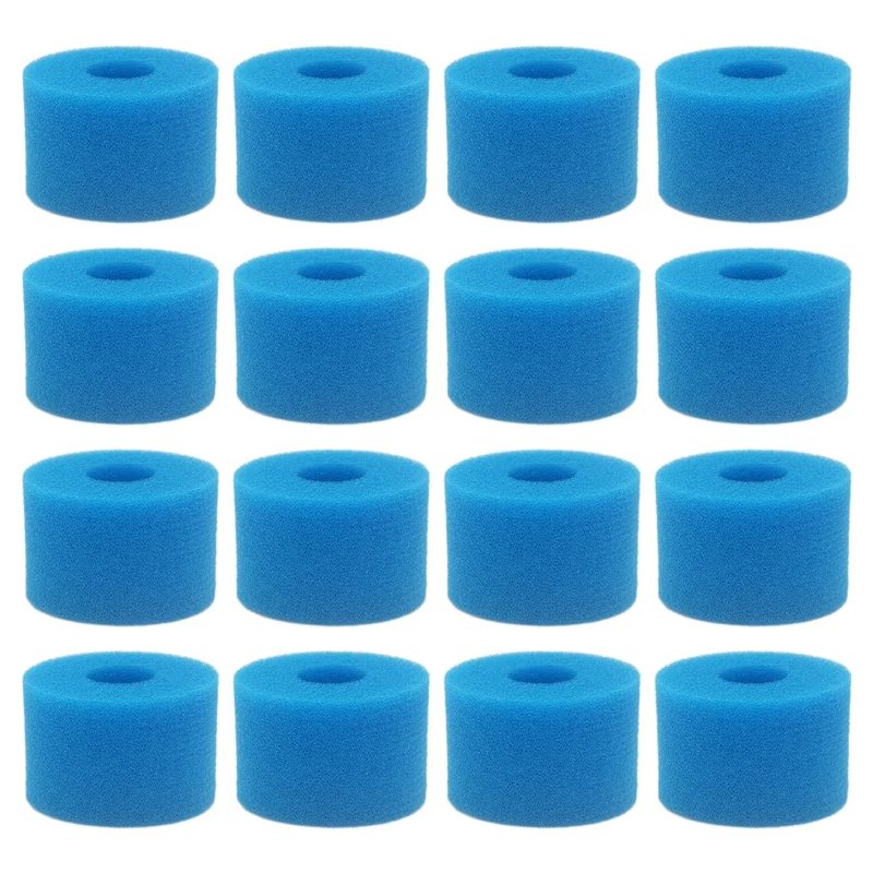 

16Pc for Intex Pure Spa Reusable Washable Foam Hot Tub Filter Cartridge S1 Type