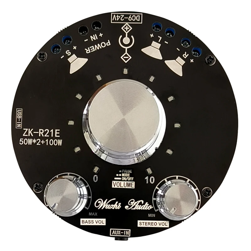 

Volume Indicator Blue tooth Amplifier Board Module 2.1 Dual Channel BT 5.1