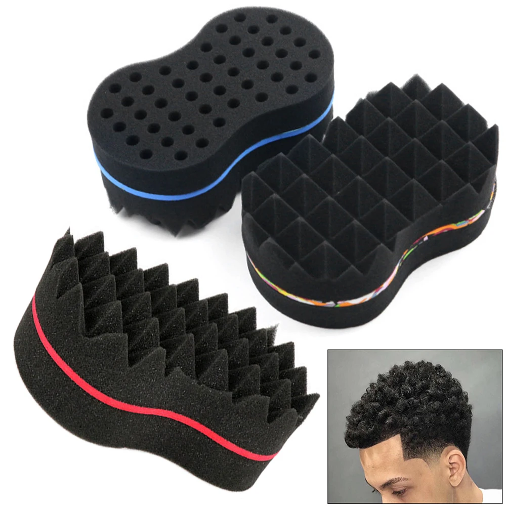 

Curly Sponge Styling Tool Barber Brush Portable Hair Braid Twist Curls Care Pyramid Wavy Porous Side Braid Hairbrush