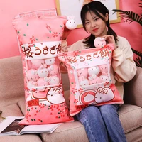 a plushie bag pudding pillow toys stuffed animals kawaii plush doll sakura bunny penguin chick strawberry cat pig cushion gift