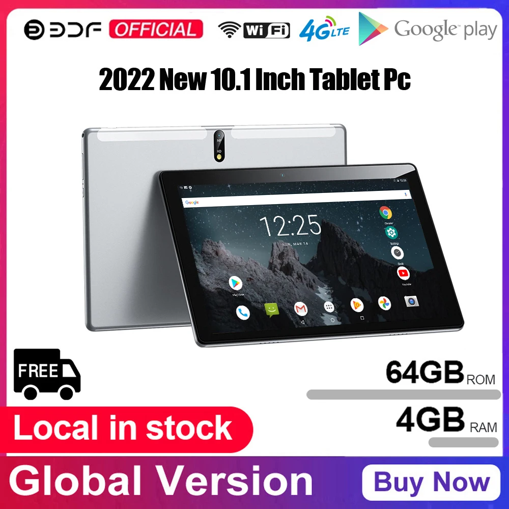 2022 New Pro 10.1 Inch Tablets Android 10.0 Octa Core 4GB/64GB Dual SIM 4G LTE Network Tablette WiFi Bluetooth GPS Tablet Pc
