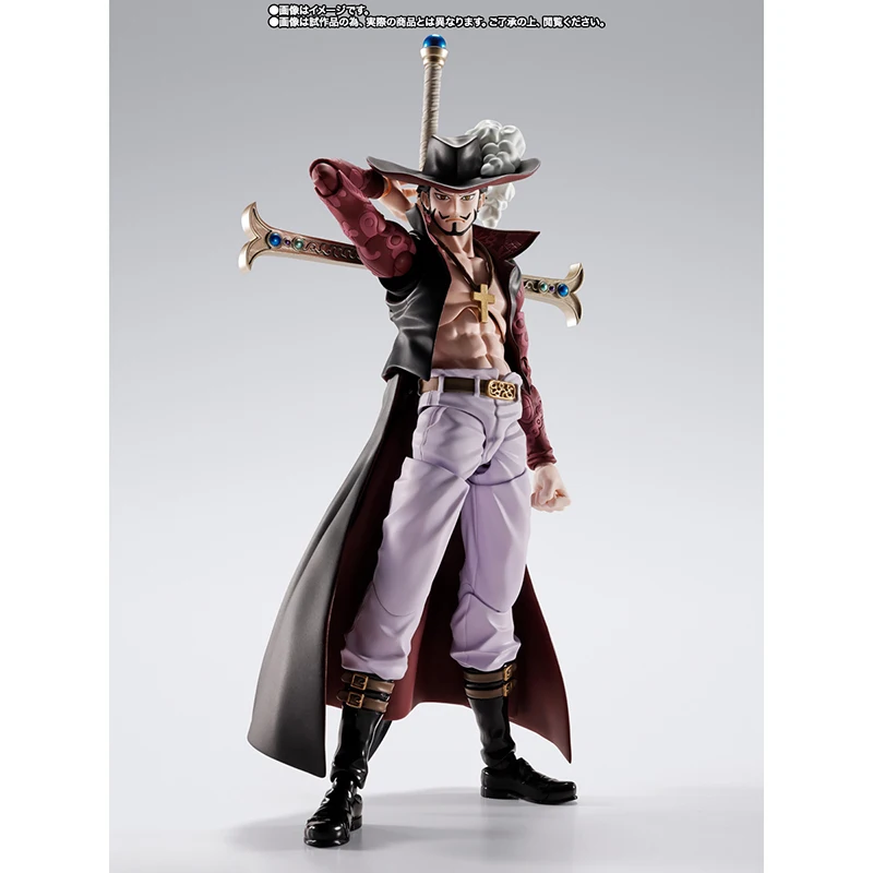 Фото В наличии 100% оригинальные Bandai S.H.Figuarts Shf Dracule Mihawk Hawkeye One Piece аниме фигурки модели коллекция игрушек №3