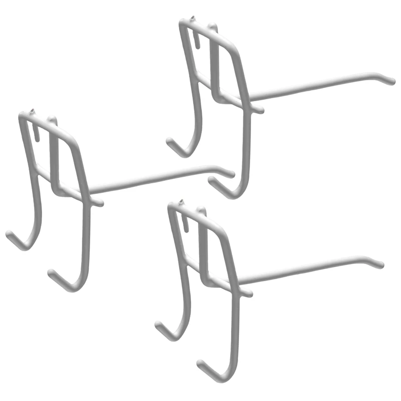 

HOT SALE 30 Pcs 3.9Inch Long White Metal Store Grid Wall Bracket Display Hooks