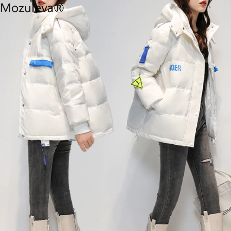 

Mozuleva White Duck Down Jacket Women's Short 2022 Korean Women's Winter Down Coat Thick Winter Wear Wild Coat