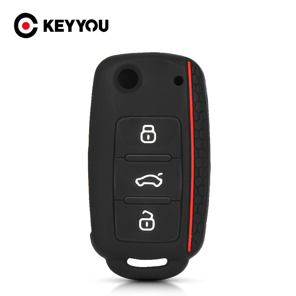 

Брелоки для ключей KEYYOU для Volkswagen VW POLO Bora Beetle Tiguan Passat B5 B6 Golf 6 MK5 MK6, силиконовый брелок для ключей