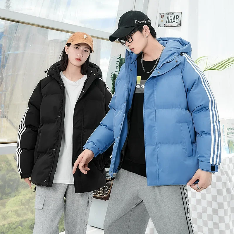 Осенне-зимнее хлопковое пальто с капюшоном Мужская трендовая брендовая теплая