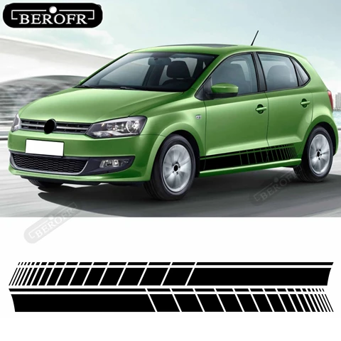Стайлинг автомобиля, боковая юбка, полосы, наклейки для vw volkswagen golf 4 5 6 7 polo passat b5 b6 b7 tiguan touran, аксессуары