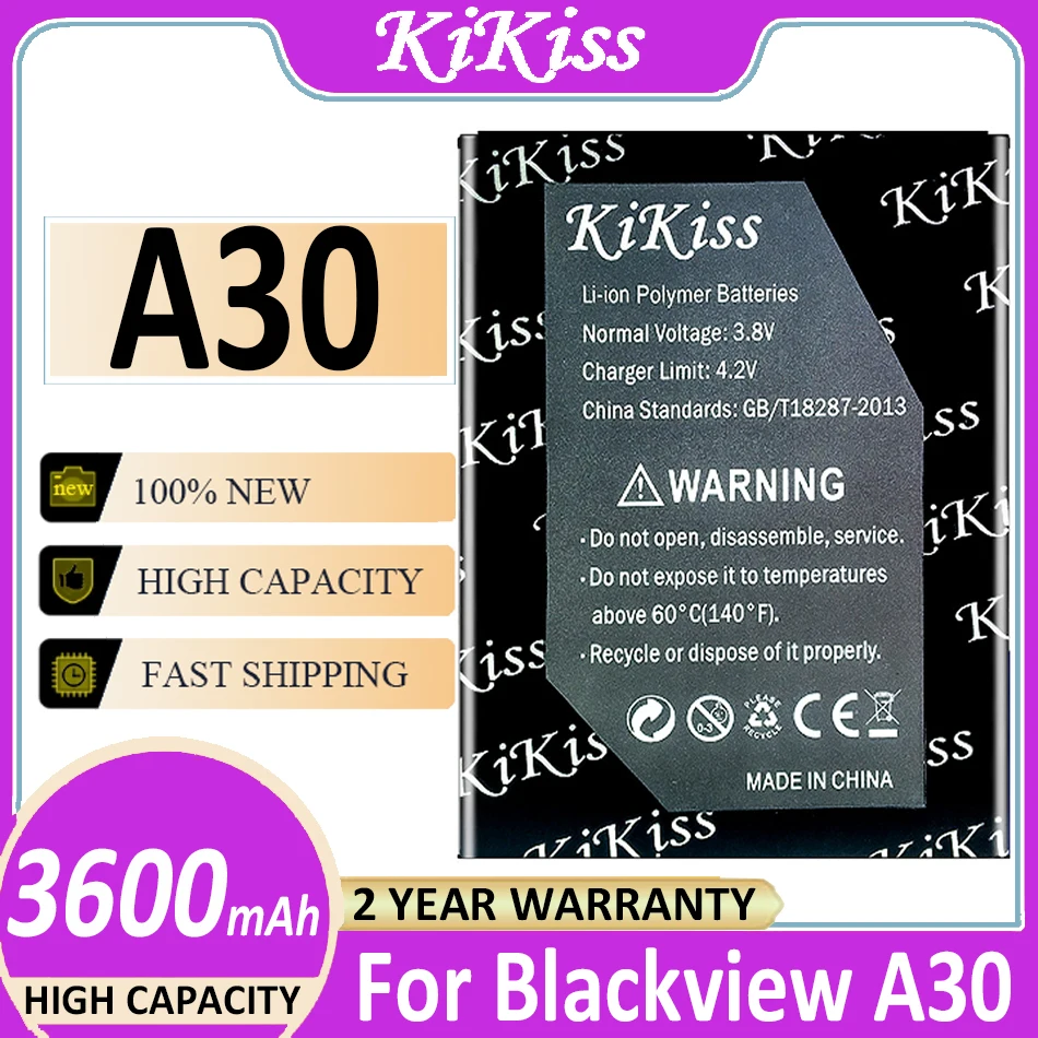 

Аккумулятор KiKiss A30, 3600 мАч, батарея для телефона Blackview A30, A30 Pro, высококачественные батареи с номером отслеживания