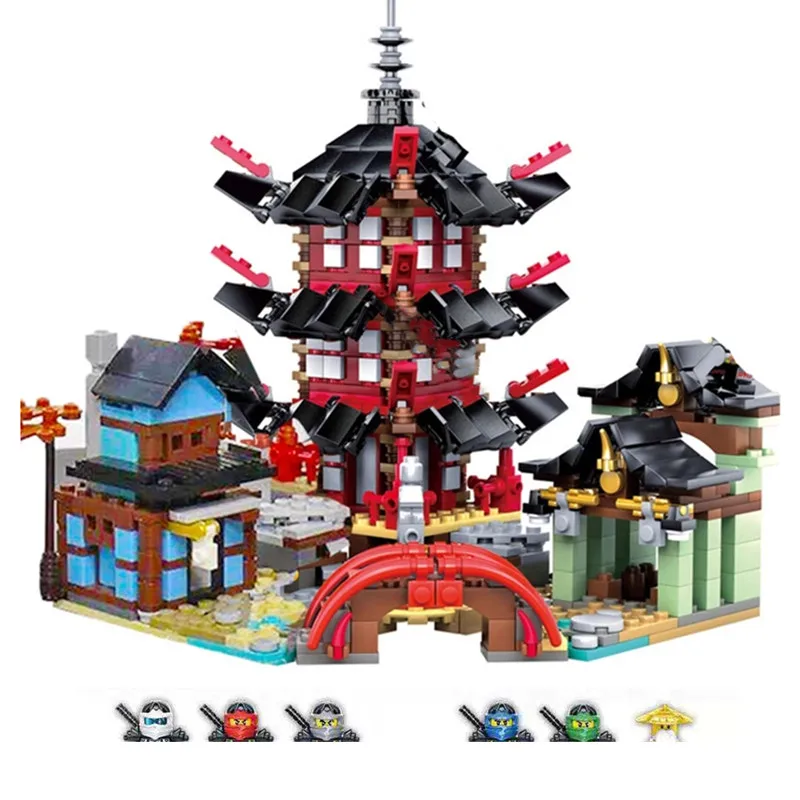 

737+PCS City View Temple with Figures DIY Building Block Toys Birthday Christmas Gifts For Children