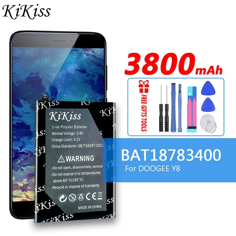 

Mobile Phone Battery for DOOGEE Y8 Battery 3800mAh Long Standby Time + Tools for DOOGEE BAT18783400 Battery
