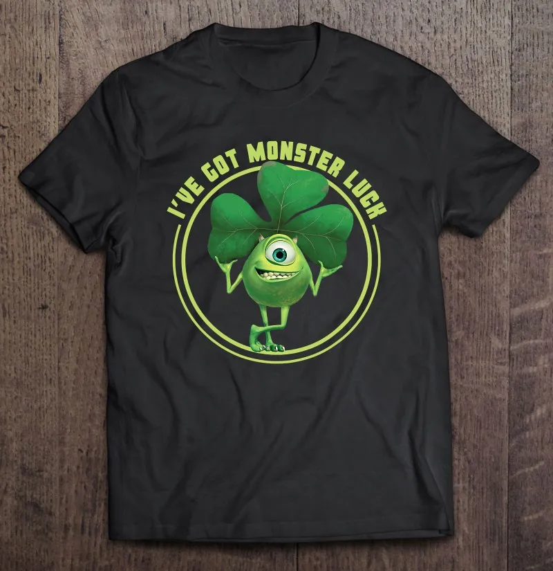 

Футболка Monsters Inc, Майк, шамрок, монстр, удача, Мужская одежда, футболки для женщин и мужчин, футболка, футболка, эстетическая одежда