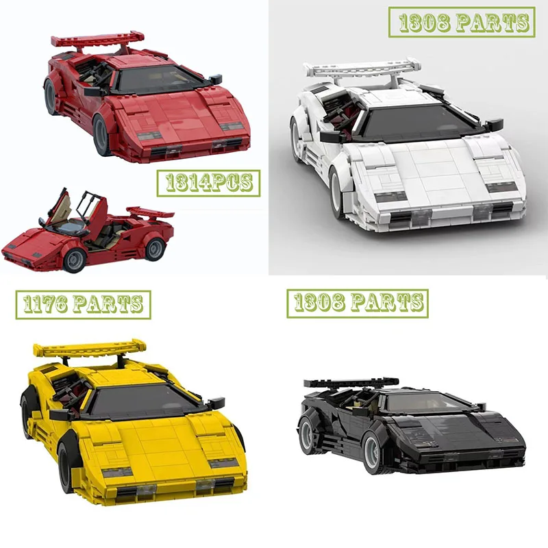 Новый бренд Countach LP5000 QV MOC-57851 * MOC-59239 * MOC-57779 * MOC-62832 модель строительных блоков, строительные игрушки, подарок на день рождения для мальчиков