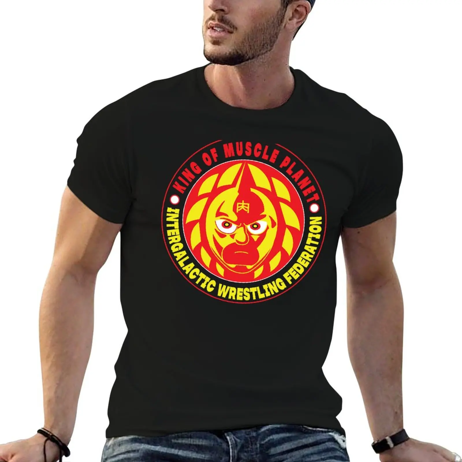 Фото Футболка King of Intergalactic Puroresu, футболки в стиле аниме, футболка большого размера, мужские футболки с индивидуальным принтом, футболка для мужчин №1