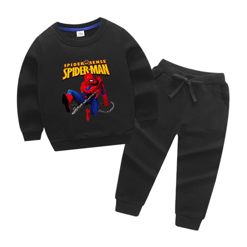 

Осенний комплект одежды для маленьких детей, Свитшот и штаны с героями мультфильмов, спортивная одежда из двух предметов, осенняя одежда для мальчиков, спортивные костюмы