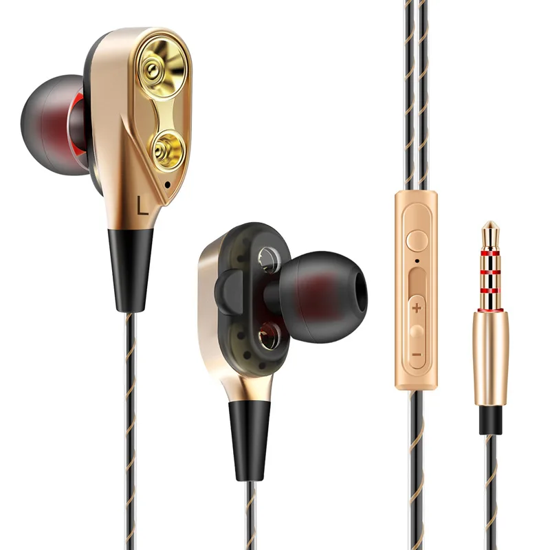 

Dual Drive Stereo Wired Earphone In-ear Headset Earbuds Bass Earphones For iPhone Samsung Huawei Xiaomi 3.5mm Earphones With Mic