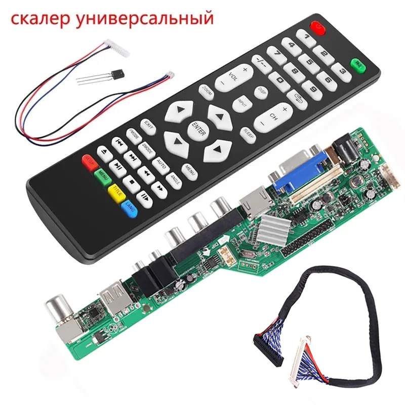 

Aokin Universal Scaler Kit 3663 TV Controller Driver Board Digital Signal DVB-C DVB-T2 DVB-T Universal LCD UPGRADE 3463A Russian