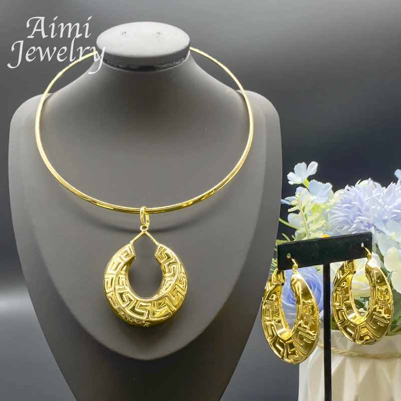 Африканский Дубай 18K позолоченная искусственная Подвеска Ожерелье Висячие