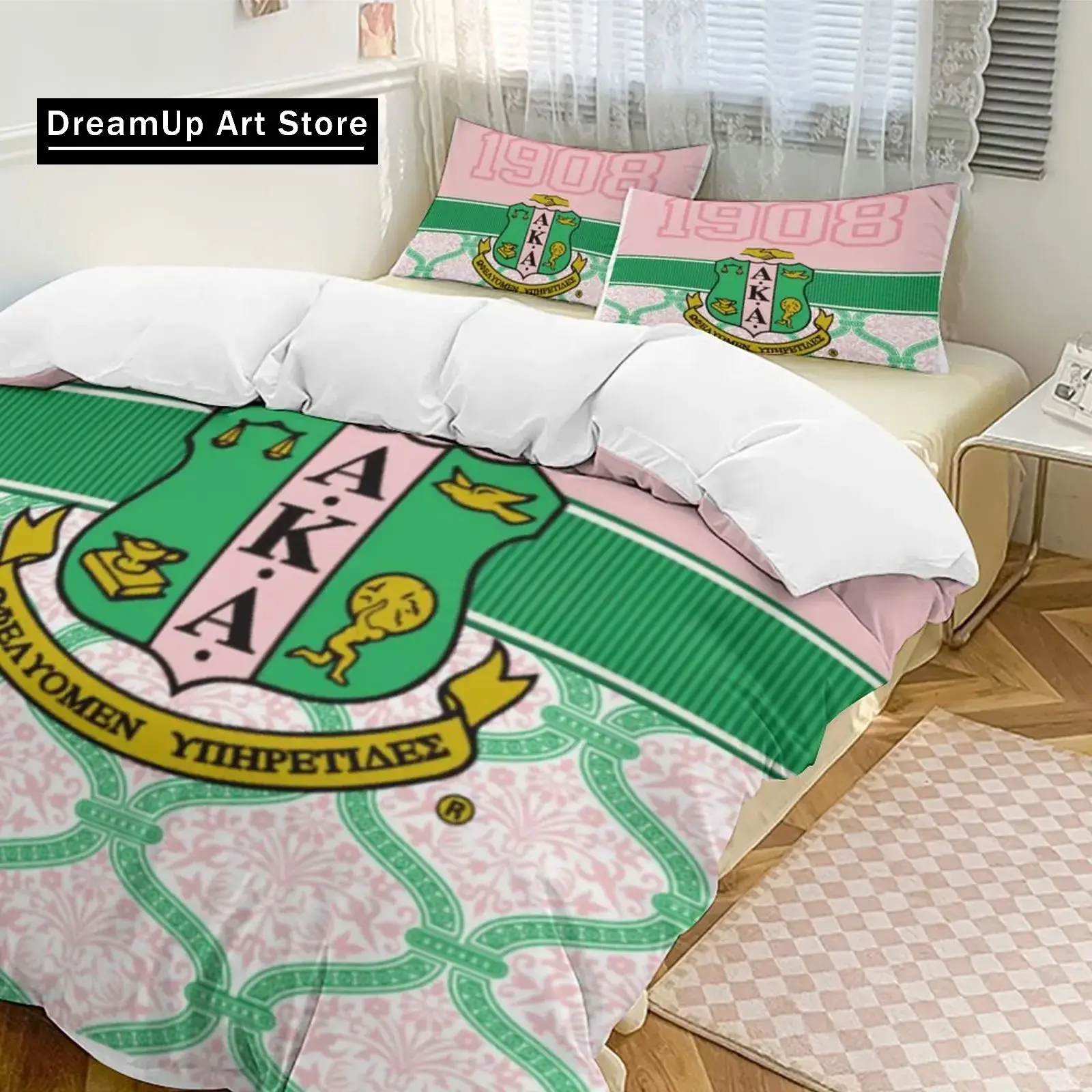 Alpha Sorority Kappa AKA Bedding Set Boys Girls Twin Queen Size Duvet Cover Pillowcase Bed Kids Adult Home Textileextile