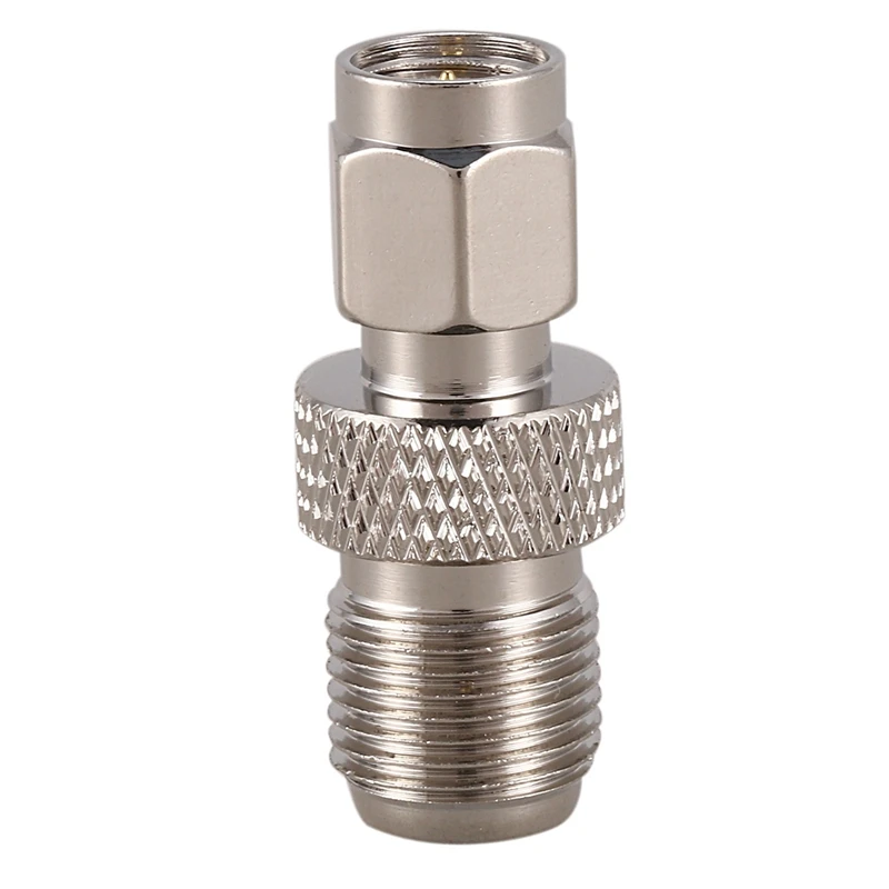 

4X F Type Female To SMA Male Plug Coaxial Adapter Connector Silver Tone