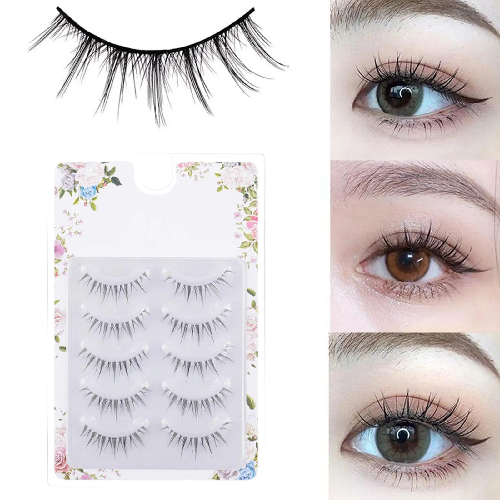 

Eye makeup accessories 5 pairs set false eyelashes Lash Extension 3D bunch Japanese Fairy Little Devil Daily Eye Makeup Tool